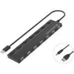 Conceptronic USB 2.0 Hub 7 Θυρών με σύνδεση USB-A & Θύρα Φόρτισης και Εξωτερική Παροχή Ρεύματος (HUBBIES08B)