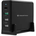 Conceptronic Βάση Φόρτισης με 3 Θύρες USB-A και Θύρα USB-C 65W Power Delivery / Quick Charge 3.0 σε Μαύρο χρώμα (OZUL01B)