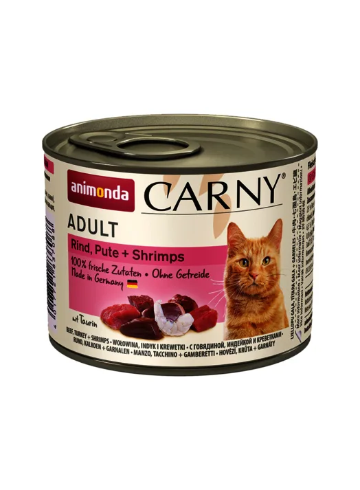 20220203121310_animonda_carny_vodino_galopoula_garides_adult_200gr Animonda Carny Υγρή Τροφή για Ενήλικες Γάτες σε Κονσέρβα με Βοδινό, Γαλοπούλα και Γαρίδες χωρίς Σιτηρά & Γλουτένη 200gr - Image 1