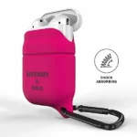 Superdry Θήκη Σιλικόνης με Γάντζο σε Ροζ χρώμα για Apple AirPods 1 / AirPods 2