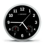 Esperanza Lyon Ρολόι Τοίχου Πλαστικό Μαύρο Ø25cm EHC016K