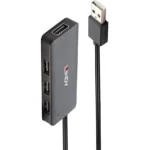 Lindy USB 2.0 Hub 4 Θυρών με σύνδεση USB-A Γκρι (42986)