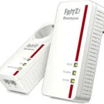 AVM Fritz!Powerline 1260E Powerline Διπλού Kit για Ασύρματη Σύνδεση Wi‑Fi 5 με Passthrough Πρίζα και 2 Θύρες Gigabit Ethernet