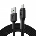 Green Cell Braided USB to Lightning Cable Μαύρο 2m (KABGC18)