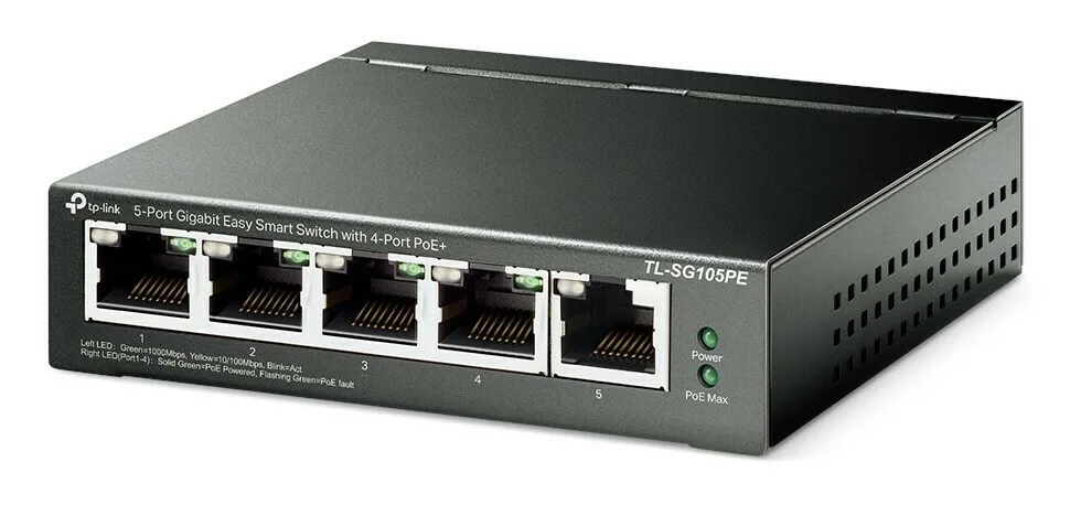 TP-LINK TL-SG105PE v2 Managed L2 PoE+ Switch με 5 Θύρες Gigabit (1Gbps) Ethernet - Image 1