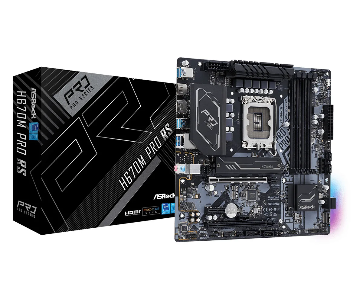 ASRock H670M Pro RS Motherboard Micro ATX με Intel 1700 Socket 90-MXBHK0-A0UAYZ - Image 1