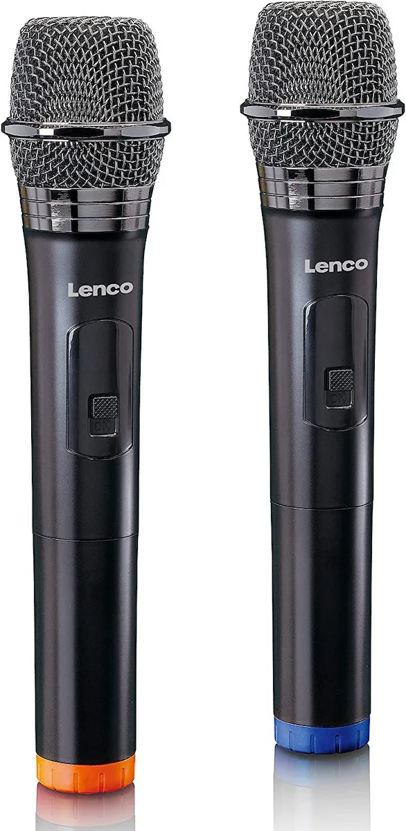 20220304125630_lenco_asyrmato_mikrofono_karaoke_mcw_020bk_set_of_2_se_mayro_chroma Lenco Μικρόφωνο Karaoke Ασύρματο MCW-020BK Set of 2 MCW-020BK Μαύρο - Image 1