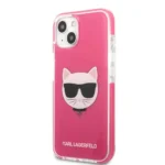Karl Lagerfeld Choupette Head Back Cover Πλαστικό / Σιλικόνης Φούξια (iPhone 13 mini) KLHCP13STPECPI