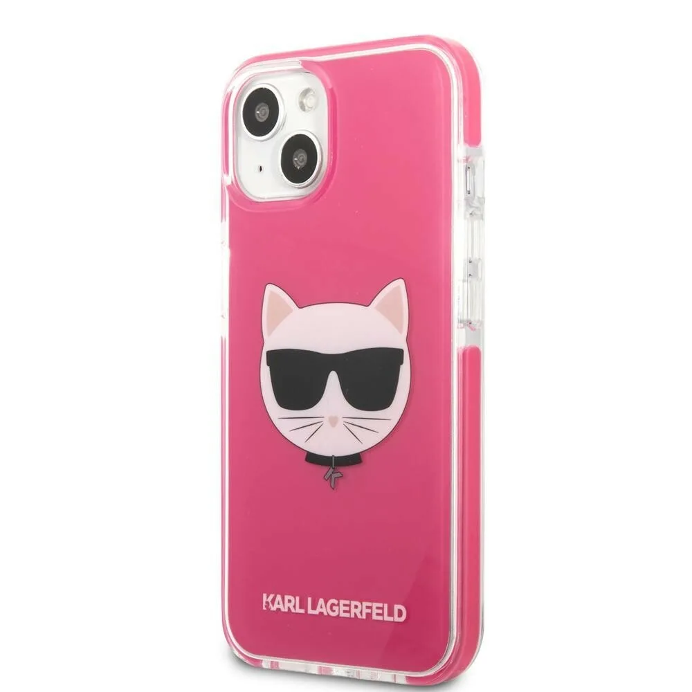 20220317105818_f6bdf239 Karl Lagerfeld Choupette Head Back Cover Πλαστικό / Σιλικόνης Φούξια (iPhone 13 mini) KLHCP13STPECPI - Image 1