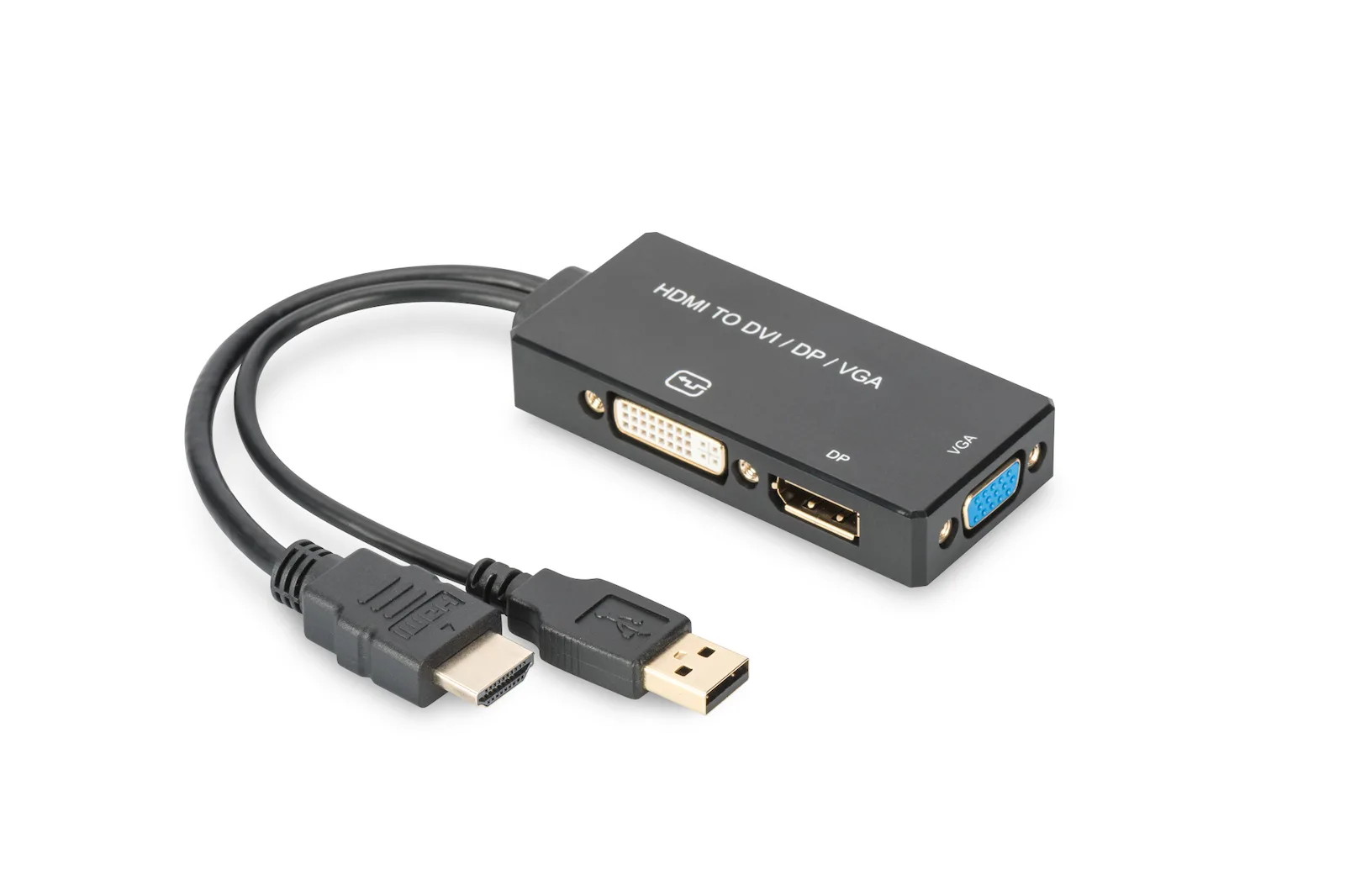 Digitus Μετατροπέας HDMI / USB-A male σε DVI-I / DisplayPort / VGA female 1τμχ AK-330403-002-S - Image 1