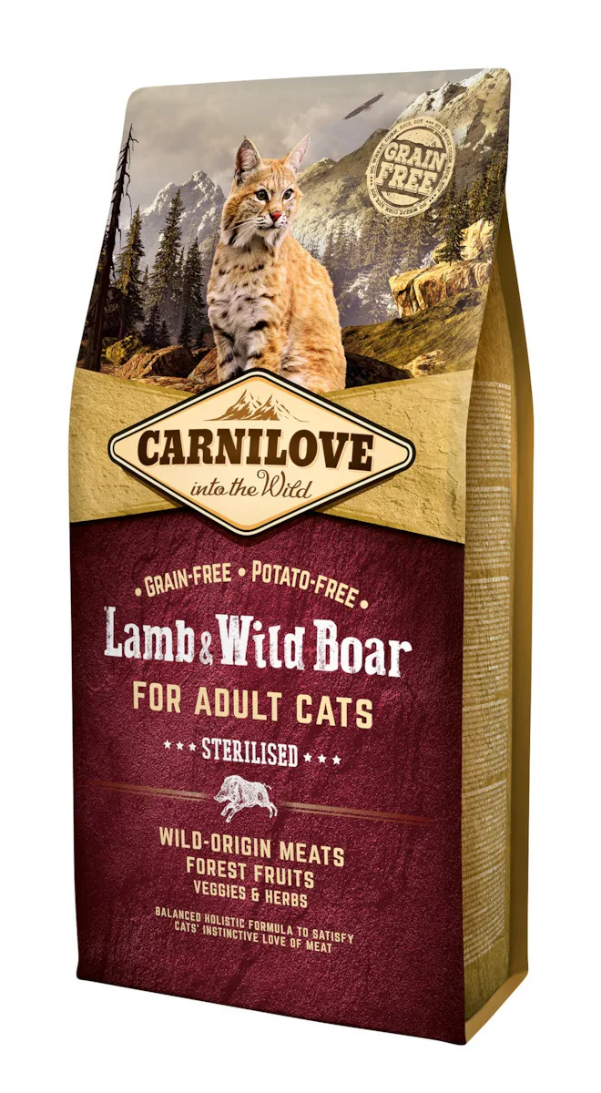 Carnilove Into The Wild Lamb & Wild Boar Ξηρά Τροφή χωρίς Σιτηρά για Ενήλικες Στειρωμένες Γάτες με Αρνί / Αγριογούρουνο 2kg - Image 1