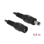 DeLock Black 50cm Extension Cord DC - DC Cable 0.5m Μαύρο 83290