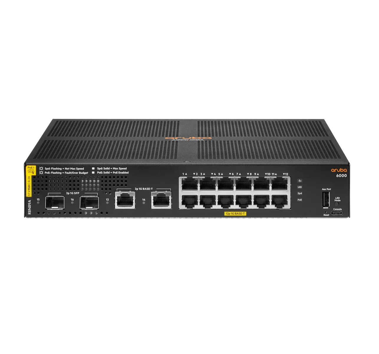 HP Aruba 6000 Managed L3 PoE+ Switch με 12 Θύρες Gigabit (1Gbps) Ethernet και 2 SFP Θύρες - Image 1
