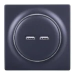 Fibaro Walli N Χωνευτή Πρίζα με 2 Θύρες USB Μαύρη FGWU-021-8