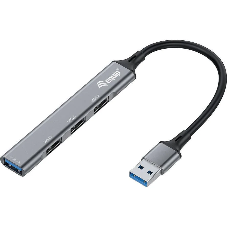 20220407114153_abe8cd7e Equip USB 3.0 Hub 4 Θυρών με σύνδεση USB-A Γκρι (128960) - Image 1