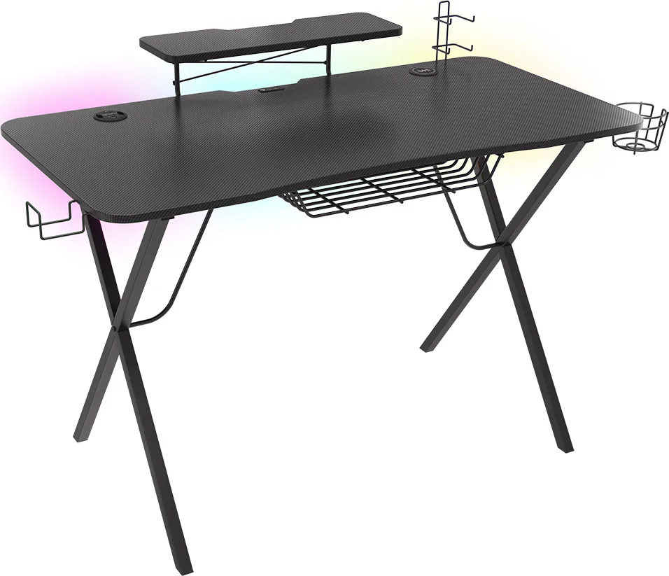 Γραφείο Gaming Genesis Ξύλινο Holm 300 RGB με Μεταλλικά Πόδια, LED & USB θύρες 120x60x75εκ. NDS-1550 - Image 1