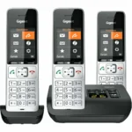 Gigaset Comfort 500A Ασύρματο Τηλέφωνο Trio με Ελληνικό Μενού Ασημί