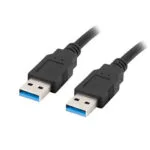 Lanberg USB 3.0 Cable USB-A male - USB-A male Μαύρο 1m (CA-USBA-30CU-0010-BK)