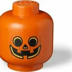 Room Copenhagen Παιδικό Κουτί Αποθήκευσης από Πλαστικό Lego Head Pumpkin Πορτοκαλί 24x24x27cm 40321729