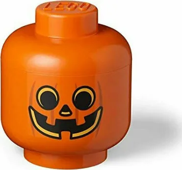 Room Copenhagen Παιδικό Κουτί Αποθήκευσης από Πλαστικό Lego Head Pumpkin Πορτοκαλί 24x24x27cm 40321729 - Image 1
