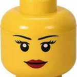 LEGO Παιδικό Κουτί Αποθήκευσης από Πλαστικό S Girl Head Κίτρινο 16x16x18cm 40311725
