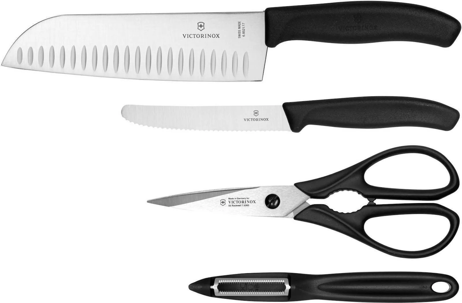 20220510174349_victorinox_set_machairia_apo_anoxeidoto_atsali_6_7133_4g_4tmch Victorinox Σετ Ανοξείδωτων Εργαλείων Μαγειρικής 4τμχ Μαύρο Swiss Classic 6.7133.4G - Image 1