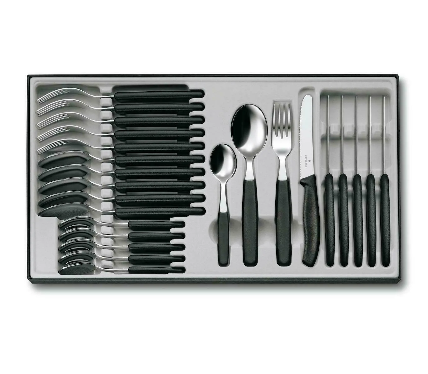 20220510232812_victorinox_swiss_classic_set_machairopirouna_mayra_anoxeidota_24tmch_6_7833_24 Victorinox Swiss Classic Σετ Μαχαιροπίρουνα Μαύρα Ανοξείδωτα 24τμχ 6.7833.24 - Image 1
