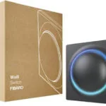 Fibaro Walli Switch Χωνευτός Διακόπτης Τοίχου Μονός με Πλαίσιο Μαύρος FGWDSEU-221-8
