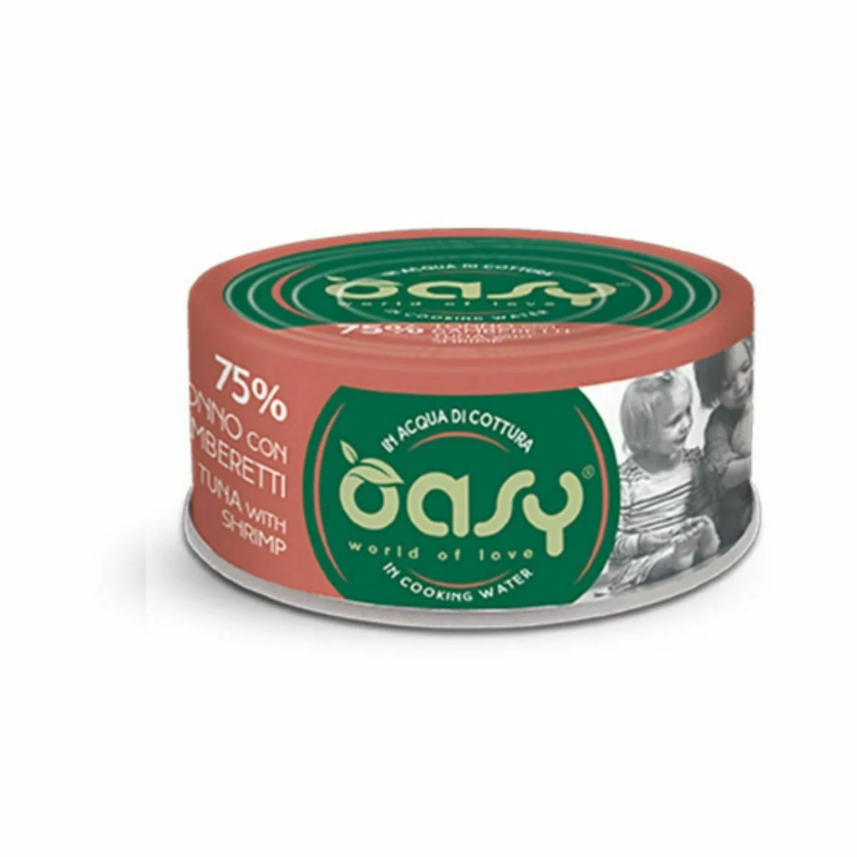 Oasy World Of Love Adult Υγρή Τροφή για Ενήλικες Γάτες σε Κονσέρβα με Γαρίδες και Τόνο χωρίς Σιτηρά & Γλουτένη 70gr - Image 1