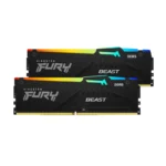 Kingston Fury Beast RGB DDR5 64GB RAM με 2x32GB Modules και Ταχύτητα 5600 για Desktop KF556C40BBAK2-64