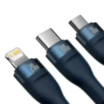 Baseus Flash Series II Braided USB to Lightning / Type-C / micro USB Cable Μπλε 1.5m (CASS030203)