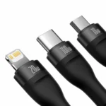 Baseus Flash Series II Braided USB to Lightning / Type-C / micro USB Cable Μαύρο 1.5m (CASS030201)
