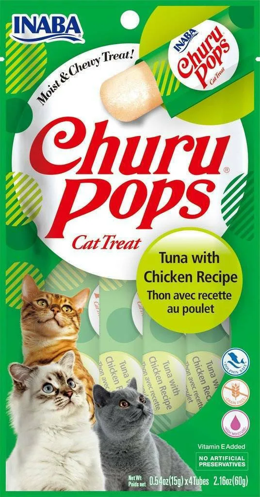 Inaba Churu Pops Λιχουδιές Σνακ Γάτας Tuna/Chicken 4τμχ 14gr - Image 1
