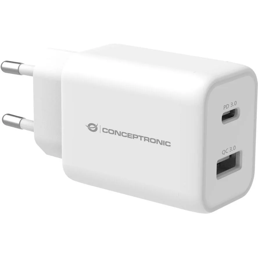 Conceptronic Φορτιστής Χωρίς Καλώδιο με Θύρα USB-A και Θύρα USB-C 33W Power Delivery Λευκός (ALTHEA11W) - Image 1