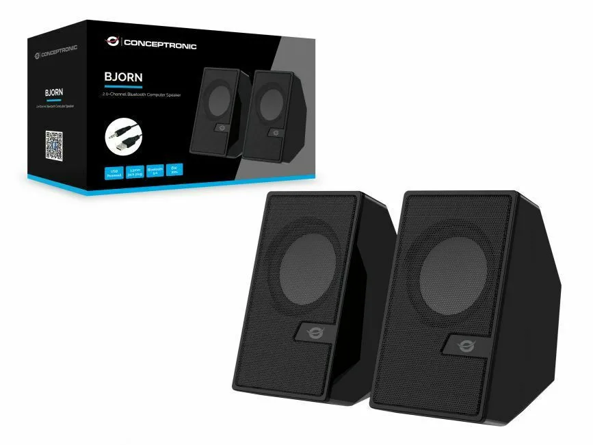 Conceptronic BJORN Ηχεία Υπολογιστή 2.0 με Bluetooth και Ισχύ 6W Μαύρα - Image 1