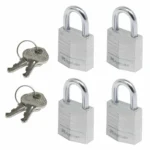 Master Lock 9120EURQNOPCC Αλουμινένιο Λουκέτο Πέταλο με Κλειδί 20mm Ασημί 4τμχ P55992