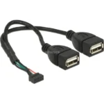 DeLock Pinheader 2 x USB A Female 0.2m