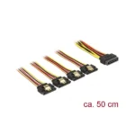 DeLock 15-Pin Sata - 15-Pin Sata Cable 0.5m Πολύχρωμο 60158