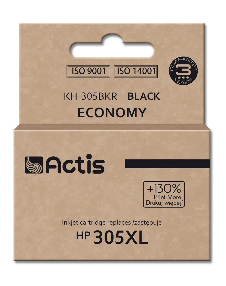 Actis Συμβατό Μελάνι Εκτυπωτή InkJet HP 305XL 3YM62AE 20ml Μαύρο 1τμχ KH-305BKR - Image 1
