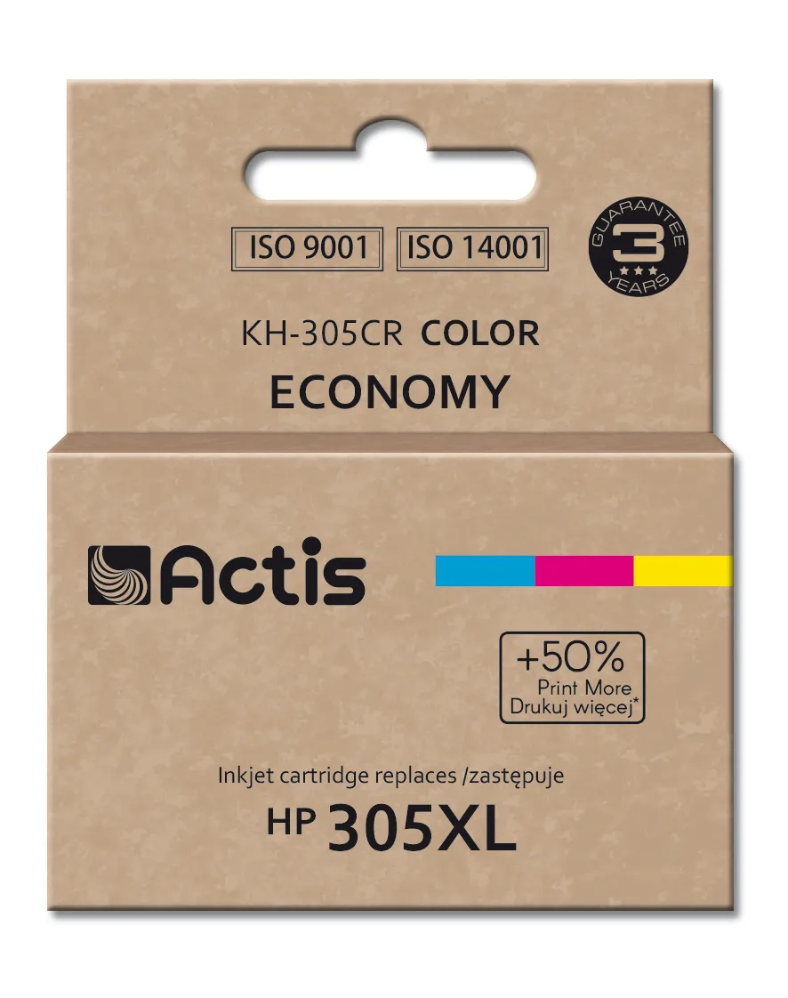 Actis Συμβατό Μελάνι Εκτυπωτή InkJet HP 305XL 3YM63AE 300 Σελίδων 18ml Πολλαπλό (Color) 1τμχ KH-305CR - Image 1