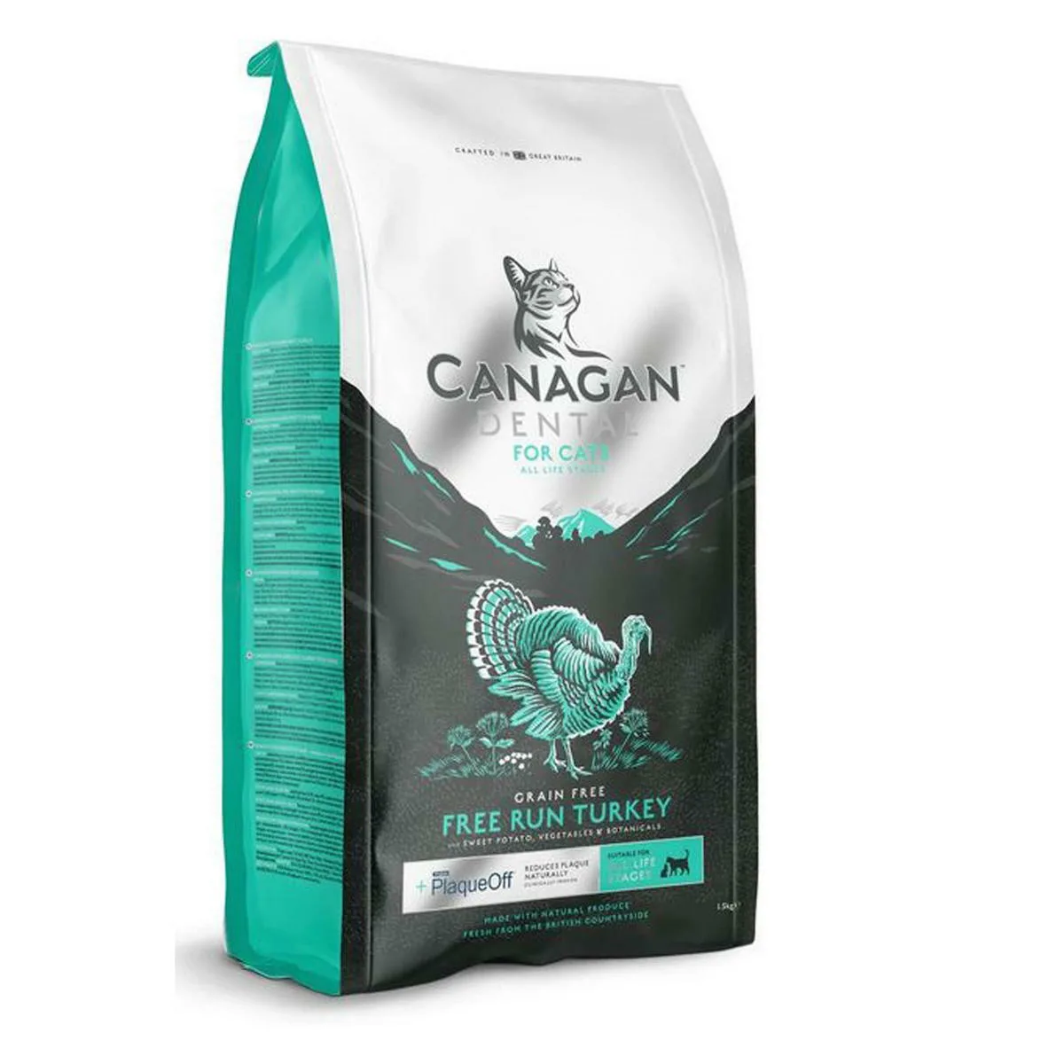 Canagan Dental Free-run Turkey Ξηρά Τροφή χωρίς Σιτηρά για Ενήλικες Γάτες με Γαλοπούλα 1.5kg - Image 1
