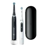 Oral-B IO Series 5 Ηλεκτρική Οδοντόβουρτσα με Αισθητήρα Πίεσης και Θήκη Ταξιδίου Black & White Διπλή Συσκευασία