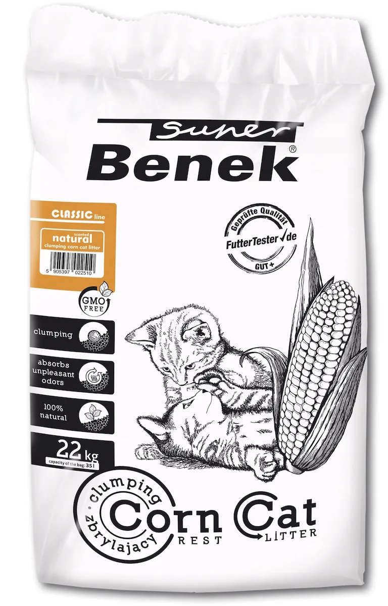 Super Benek Wirek Corn Φυτική Άμμος Γάτας 22kg/35lt - Image 1