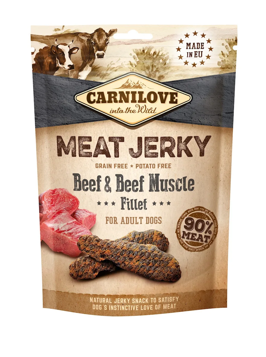 Carnilove Meat Jerky Beef & Beef Muscle Fillet Λιχουδιές Σκύλου με Βοδινό 100gr - Image 1