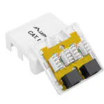 Lanberg Διπλή Εξωτερική Πρίζα Δικτύου RJ45 σε Λευκό Χρώμα OU6-0002-W