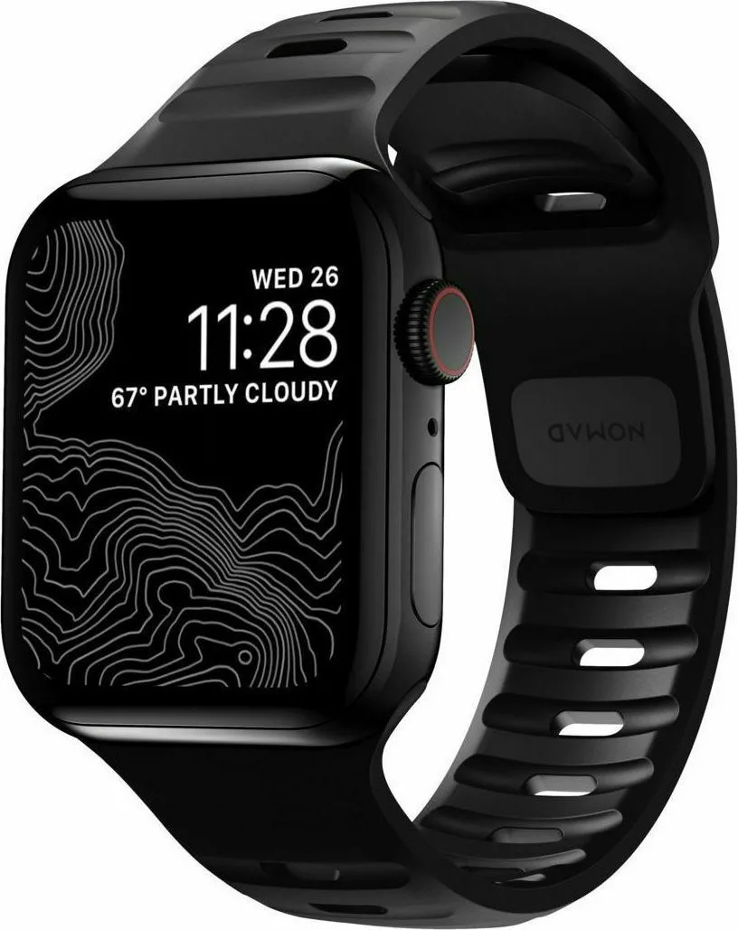 20220803163645_nomad_sport_strap_m_l_louraki_silikonis_mayro_apple_apple_watch_42_44_45mm Nomad Sport Strap M/L Λουράκι Σιλικόνης με Pin Μαύρο (Apple (Apple Watch 42/44/45mm) NM1AM10000 - Image 1