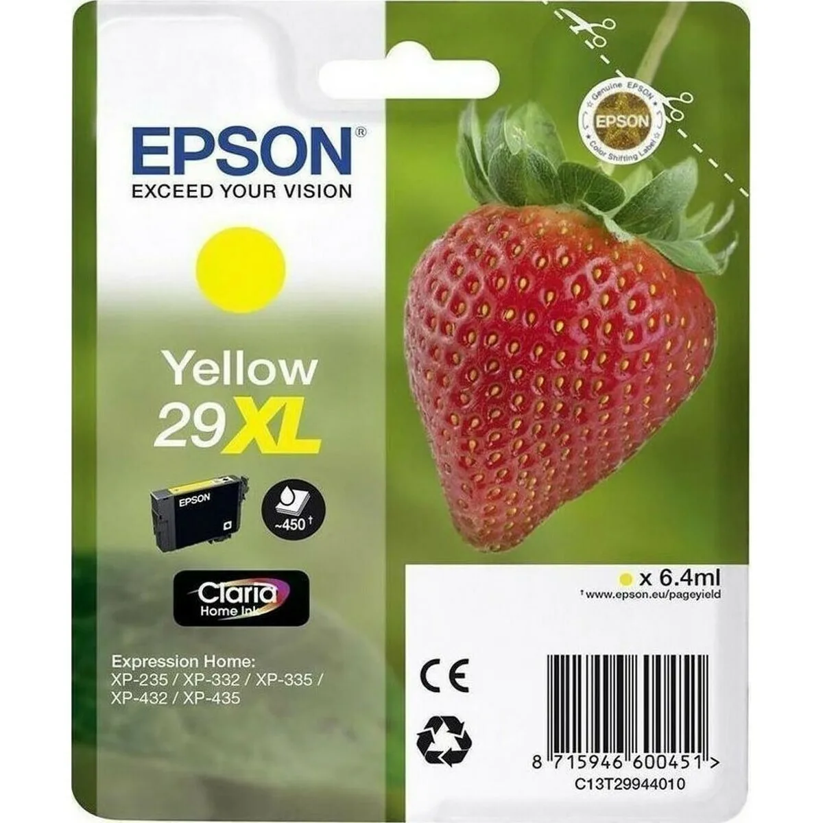 Epson 29XL Γνήσιο Μελάνι Εκτυπωτή InkJet Κίτρινο (C13T29944010 C13T29944012) - Image 1