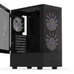 Krux Vako Gaming Midi Tower Κουτί Υπολογιστή με Πλαϊνό Παράθυρο και RGB Φωτισμό Μαύρο