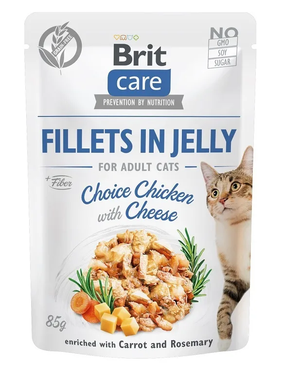 Brit Care Fillets In Jelly Υγρή Τροφή για Ενήλικες Γάτες σε Φακελάκι με Κοτόπουλο χωρίς Γλουτένη 85gr - Image 1