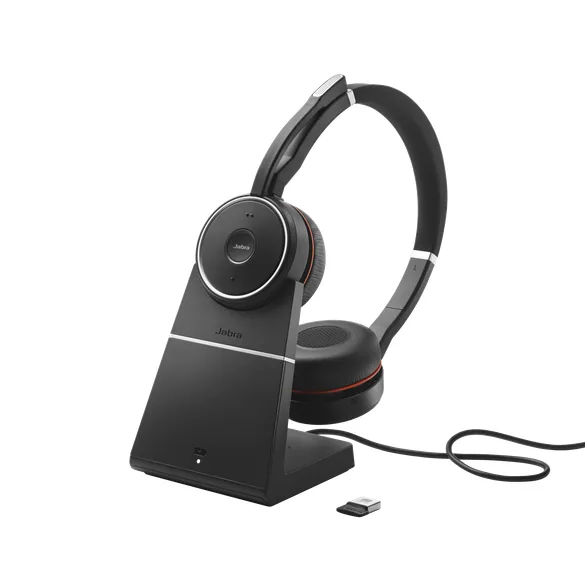 Jabra Evolve 75 SE UC Stereo Headset with Charging Stand - Image 1